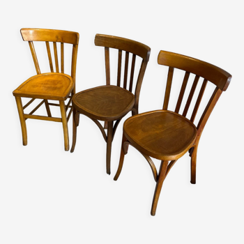 Set of 3 bistro chairs 1950/60