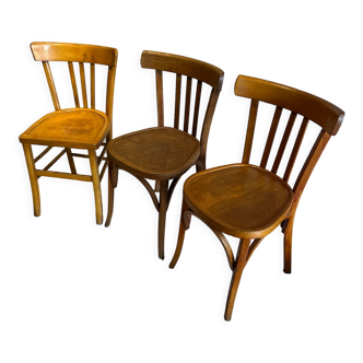 Set of 3 bistro chairs 1950/60