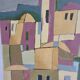 Lithograph Abderrahmane RAHOULE (1944) — "Village" dated 1995