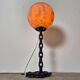 Brutalist iron chain and fiberglass floor lamp, Netherlands 1960s