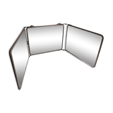 Large old triptych barber mirror