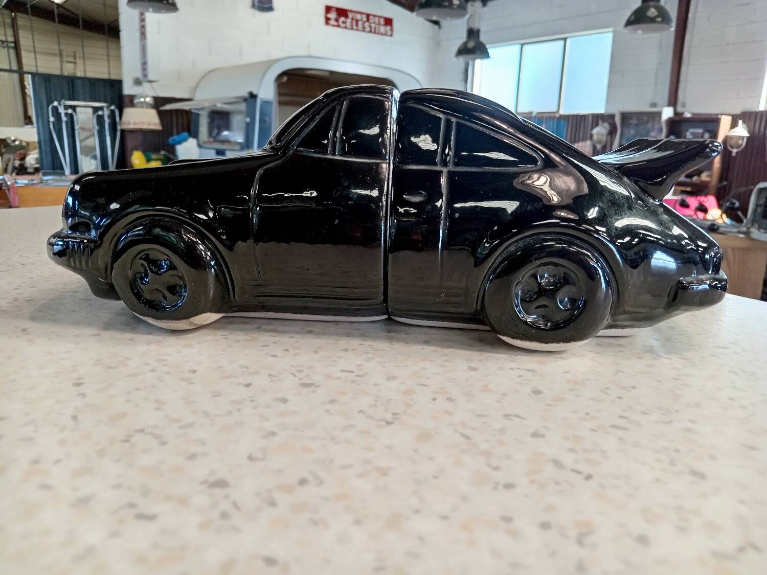 Pair of Porsche 911 earthenware bookends