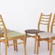 Ensemble de 4 chaises de salle à manger vintage années 1970 Allemagne, chaises en bois de hêtre, restaurées