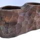 Carved solid wood pencil holder signed vintage