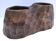 Carved solid wood pencil holder signed vintage