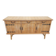 Console table in rattan and bamboo, (Attributed to Audoux-Minet)