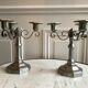 Duo of 3-spoke brass candlesticks art deco 30s