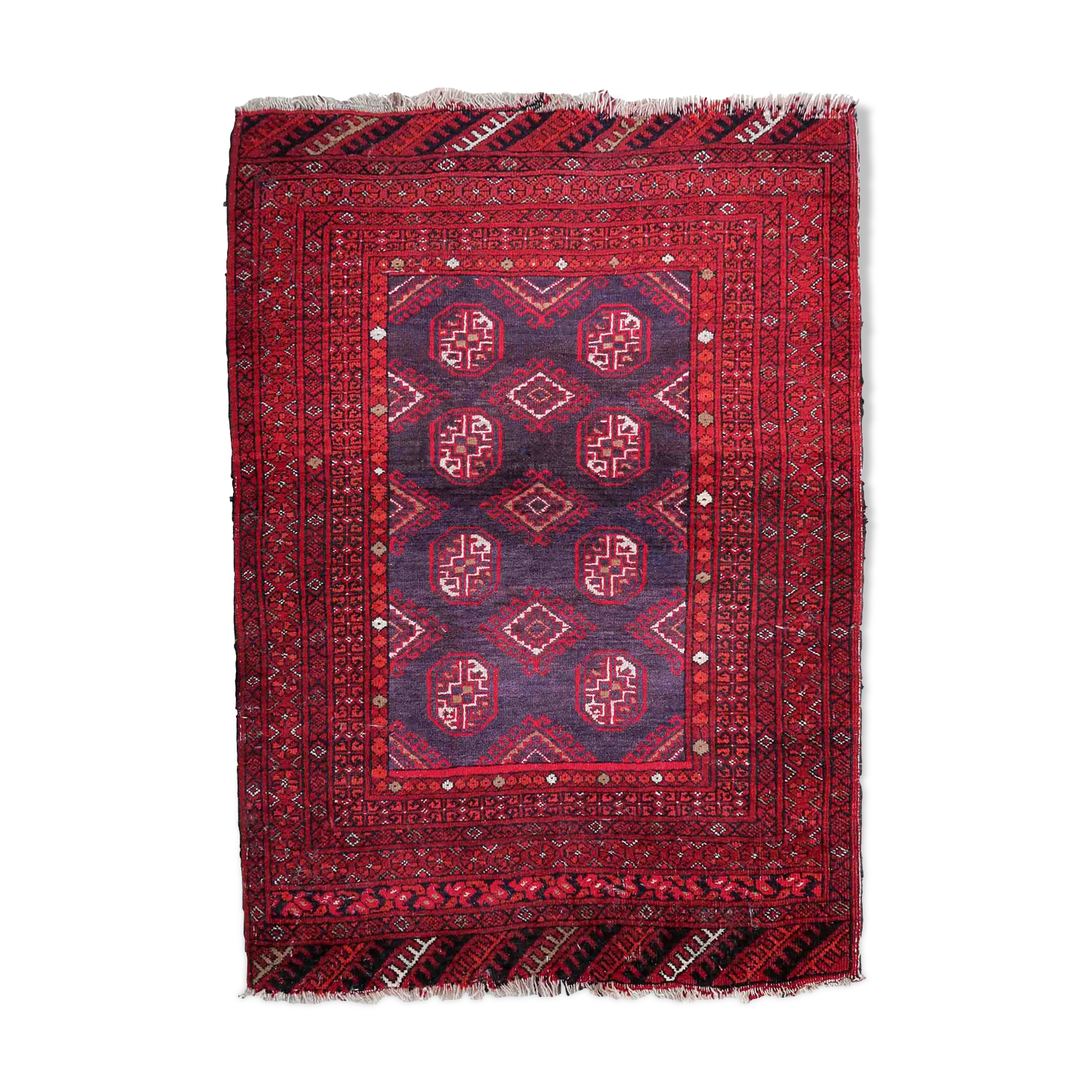 Afghan Ersari handmade carpet 78cm x 114cm 1950s