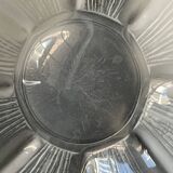 Thick transparent and opalescent glass cup