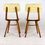 Vintage Formica and Wood Chairs from TON, 1960s, Set of 2