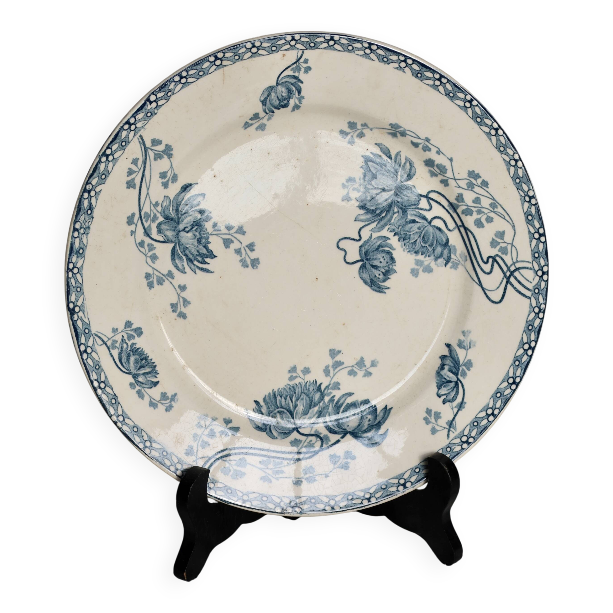 Antique ironstone plate from Sarreguemines Royat