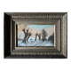 HST painting "Winter landscape with rider" signed Alberty XIX° + frame