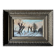 HST painting "Winter landscape with rider" signed Alberty XIX° + frame