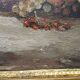 Hst painting still life basket of overturned fruit 19th - 20th century