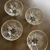4 vintage champagne glasses