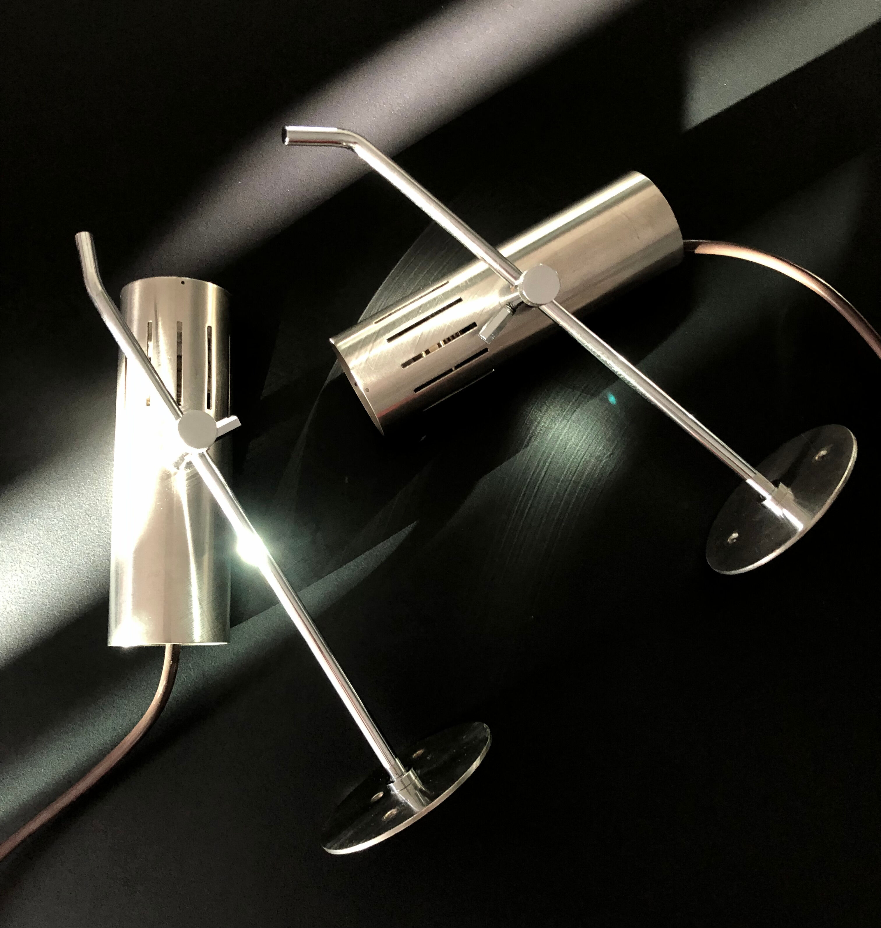 Pair of adjustable wall lamps model A5 by Alain Richard for Pierre Disderot, France 60s