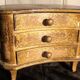 Jewelry box with gilded wooden drawers