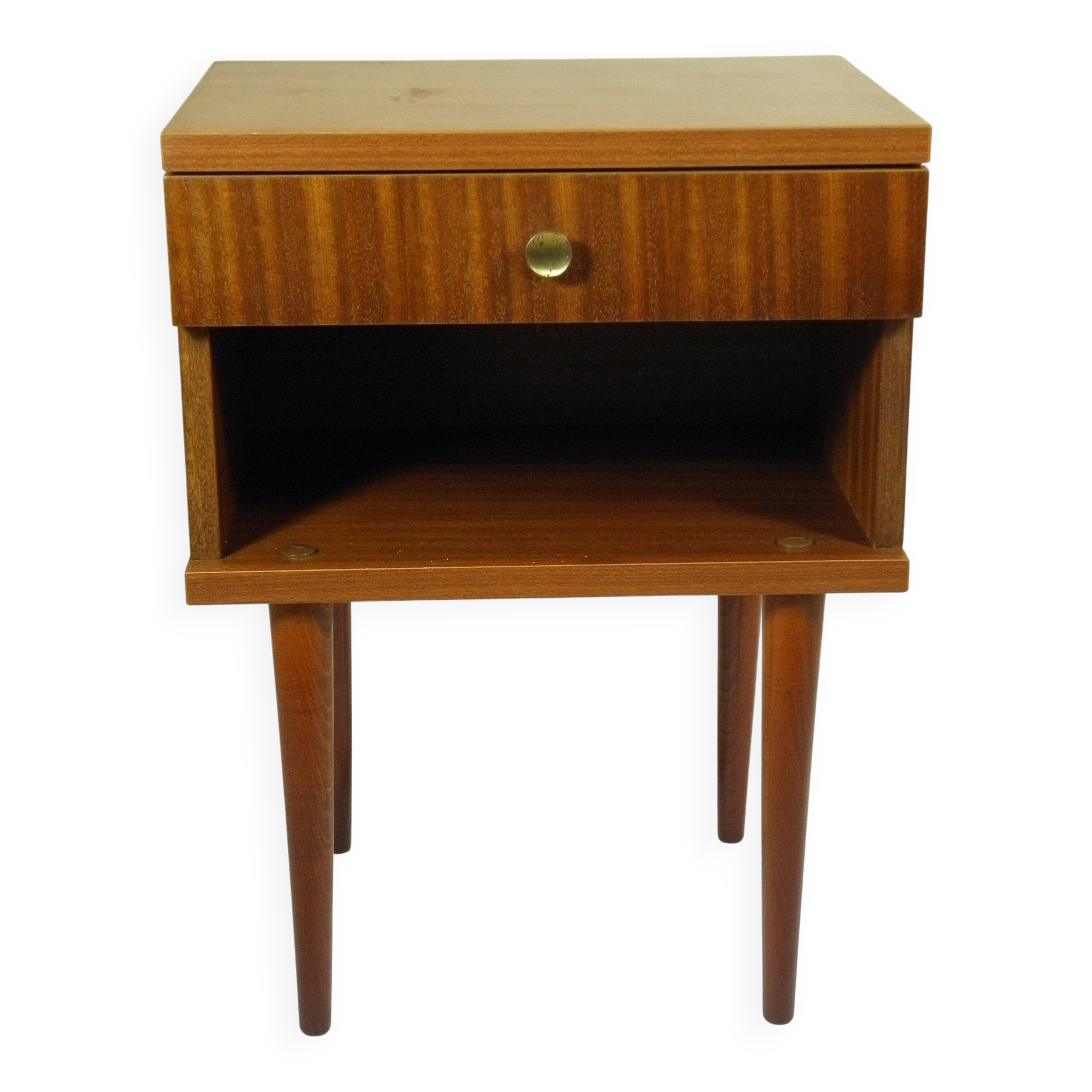 1960s bedside table with tapered legs