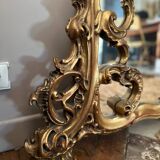 Antique mirror with carved gilded wood glazing beads 164x127