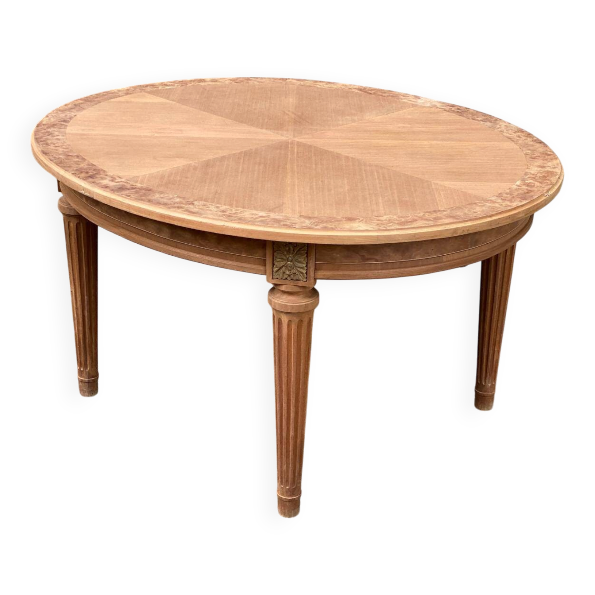 Table de salle à manger ronde extensible signée Jansen Paris 1930