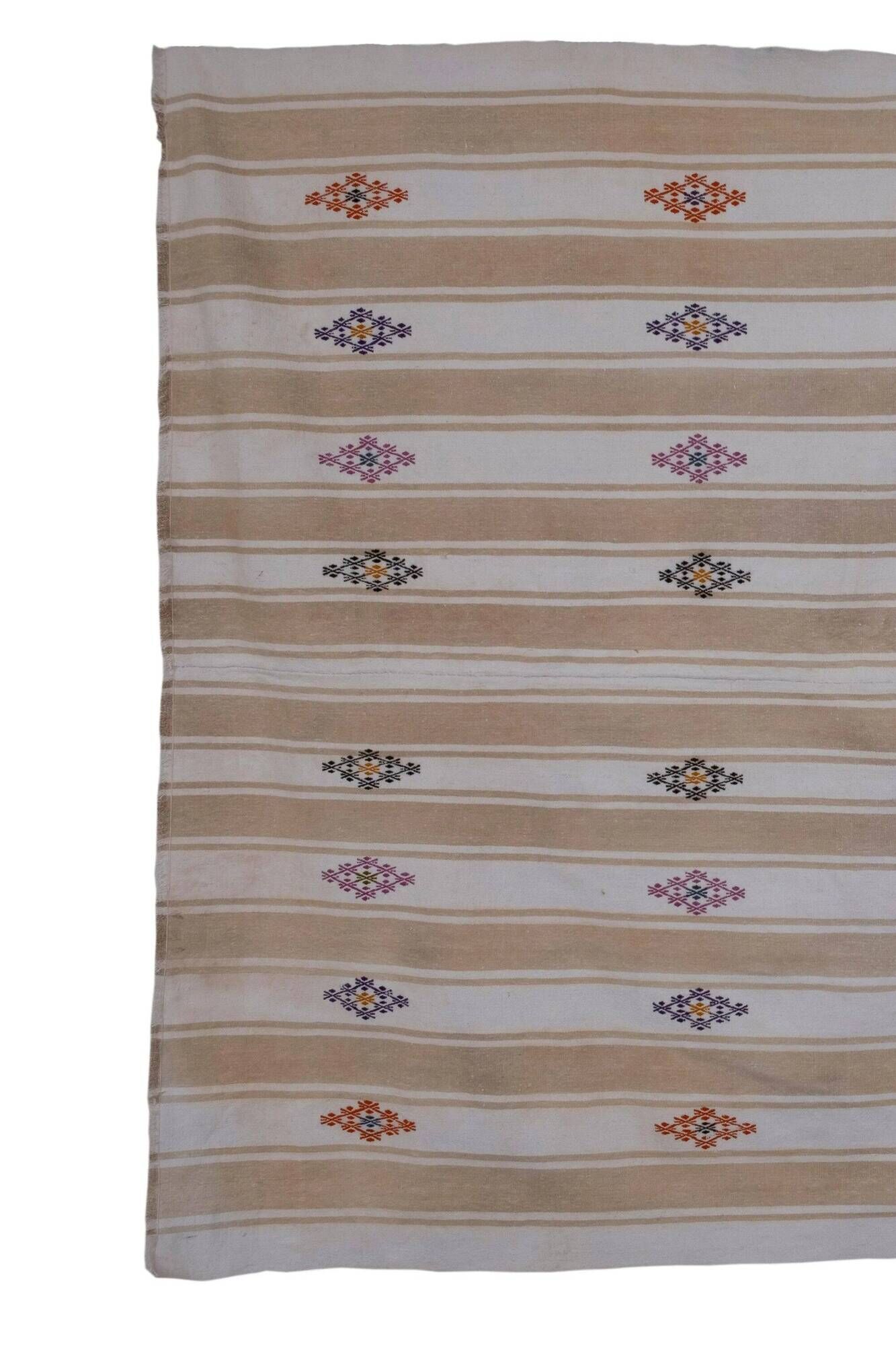 Vintage Turkish kilim handwoven 203x247 cm