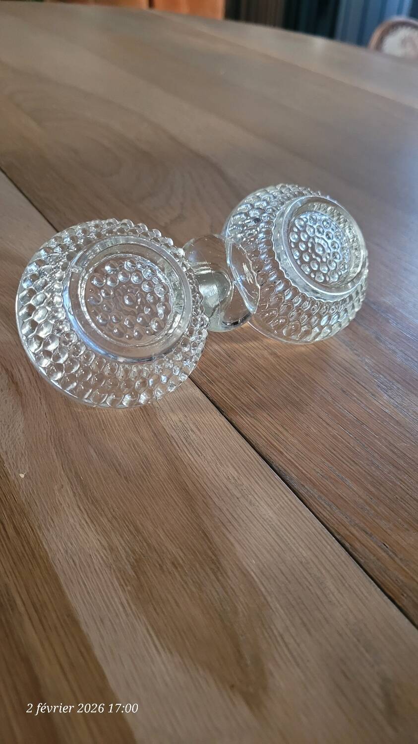 Thick glass salt and pepper shakers