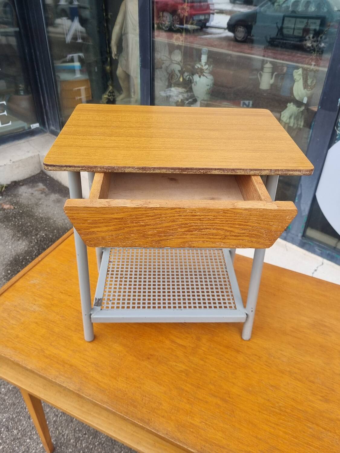 Antique Small Vintage Modernist Bedside Table