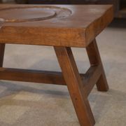 Brutalist coffee table in elm from the 1950s.
