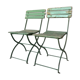 Pair of folding garden chairs with wooden slats - vintage 1950