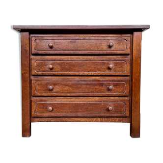 Vintage structured wood chest of drawers