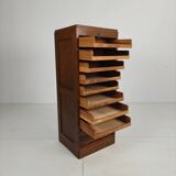 Dutch oak tambour archive cabinet, 1920s–1930s