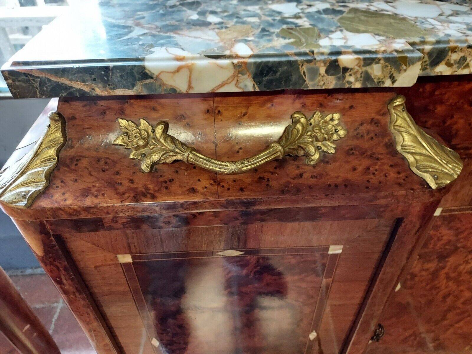Louis xv style mahogany sideboard with marble top
