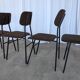 Chaises de salle à manger STOL Kamnik vintage (ensemble de 4) : tissu marron rétro des années 1970
