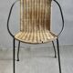Fauteuil enfant en fer et rotin, vintage
