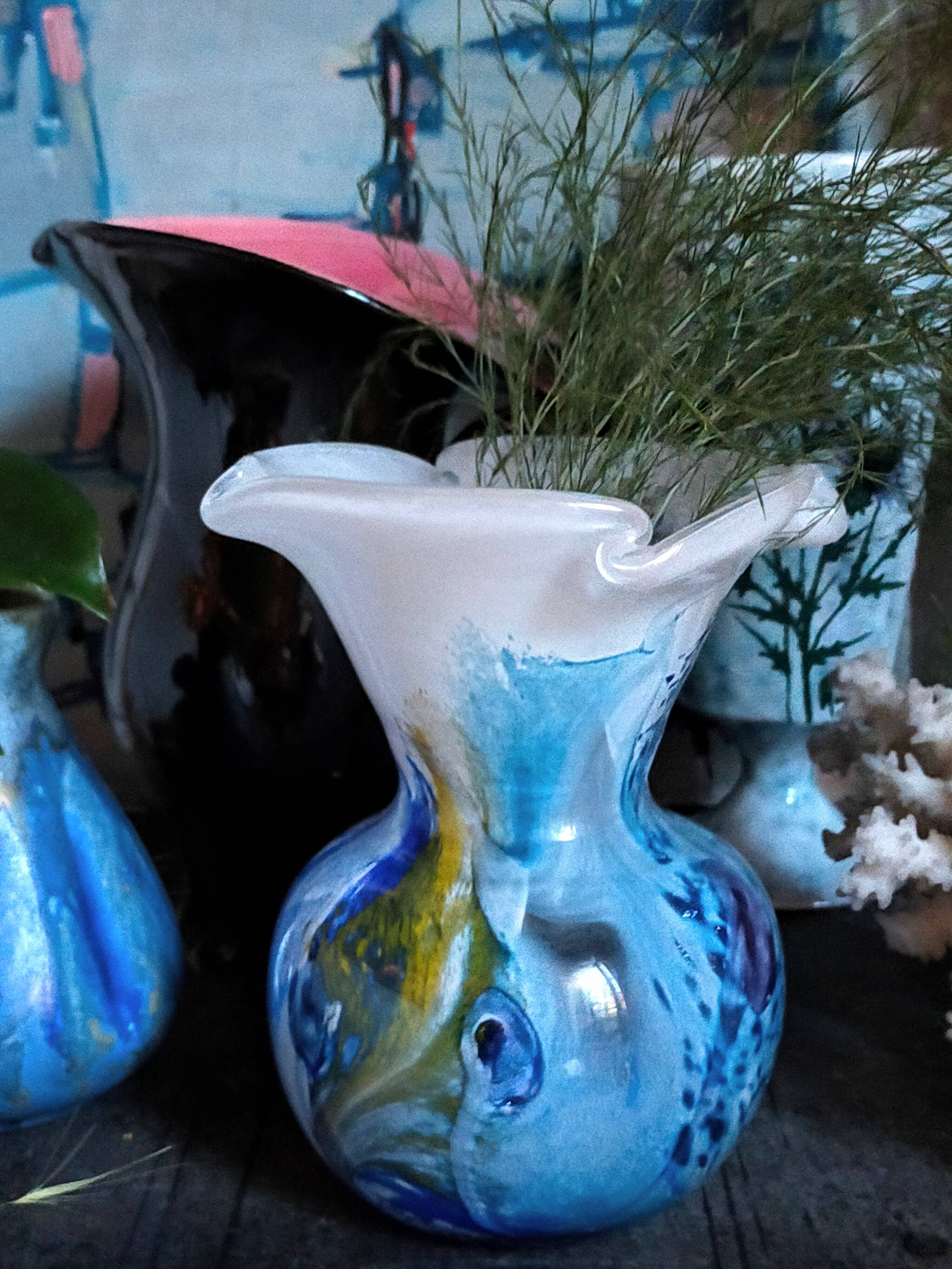 Vase glass paste of the glassmakers of Maure Vieil Mick and Bob Le Bleïs 80s