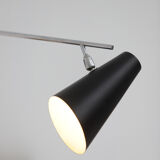 Applique murale en métal noir années 1950