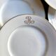 6 monogrammed Paris porcelain dinner plates