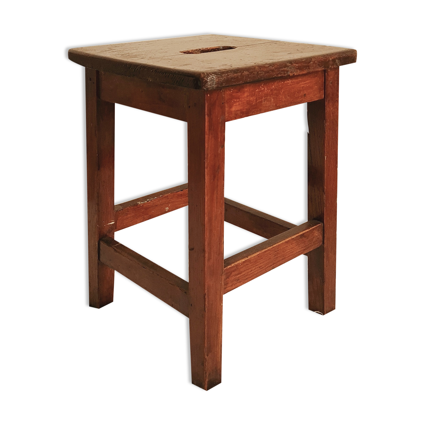 Tabouret de ferme en bois ancien