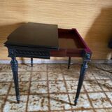 Napoleon iii game table console in blacked wood with purple play mat