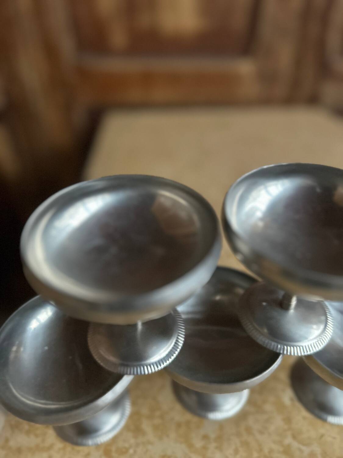 Set of 5 vintage footed dessert bowls