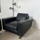 Lot 2 roche bobois designer leather armchairs 80s vintage custom aviator shape
