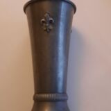 Tin fleur-de-lys vase