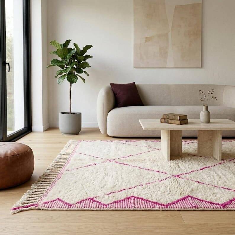 Custom traditional handwoven pure wool rug 2/3 m