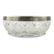 Decorative mid-century modern fruit bowl, crystal, silver-plated brass, Poland, 1970s