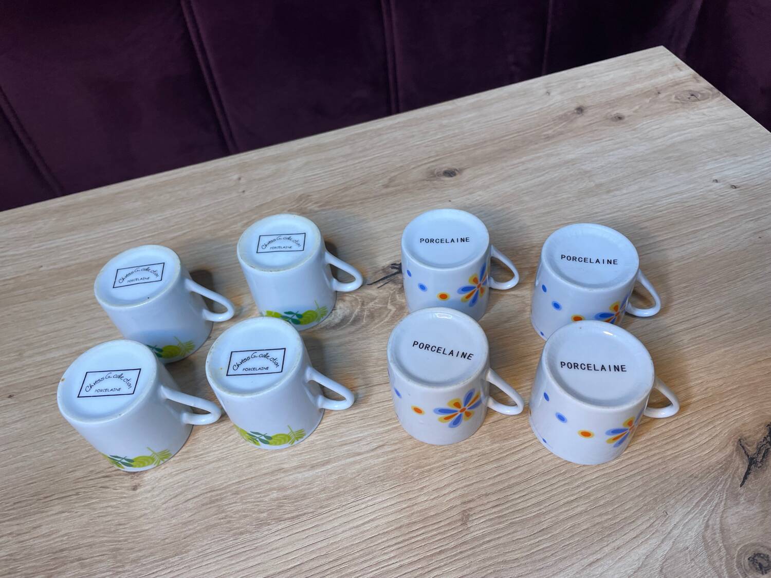 Lots de 8 tasses café vintage 70’s porcelaine
