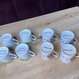 Set of 8 vintage 70's porcelain coffee cups