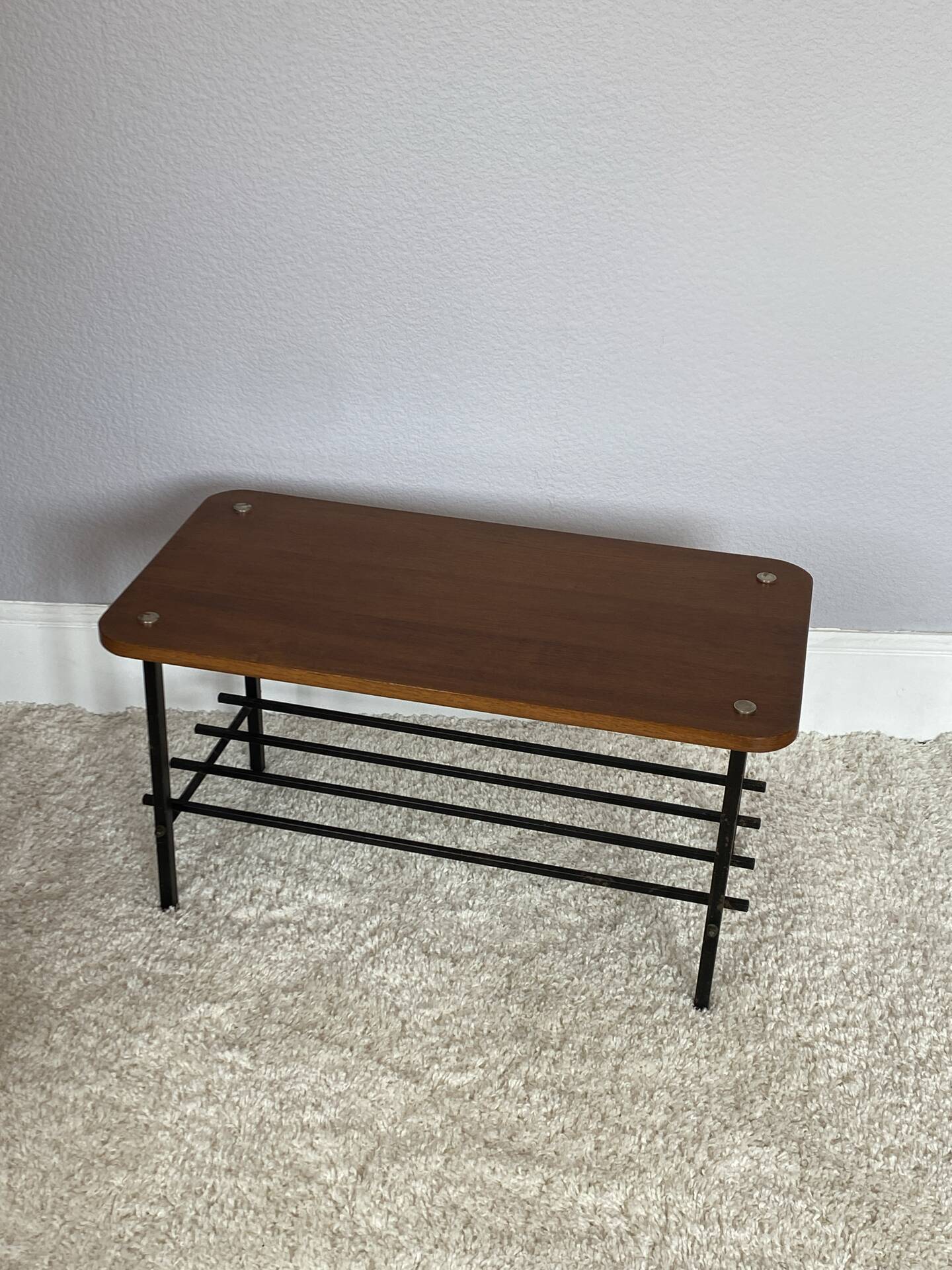 Vintage 50s design wood and metal coffee table