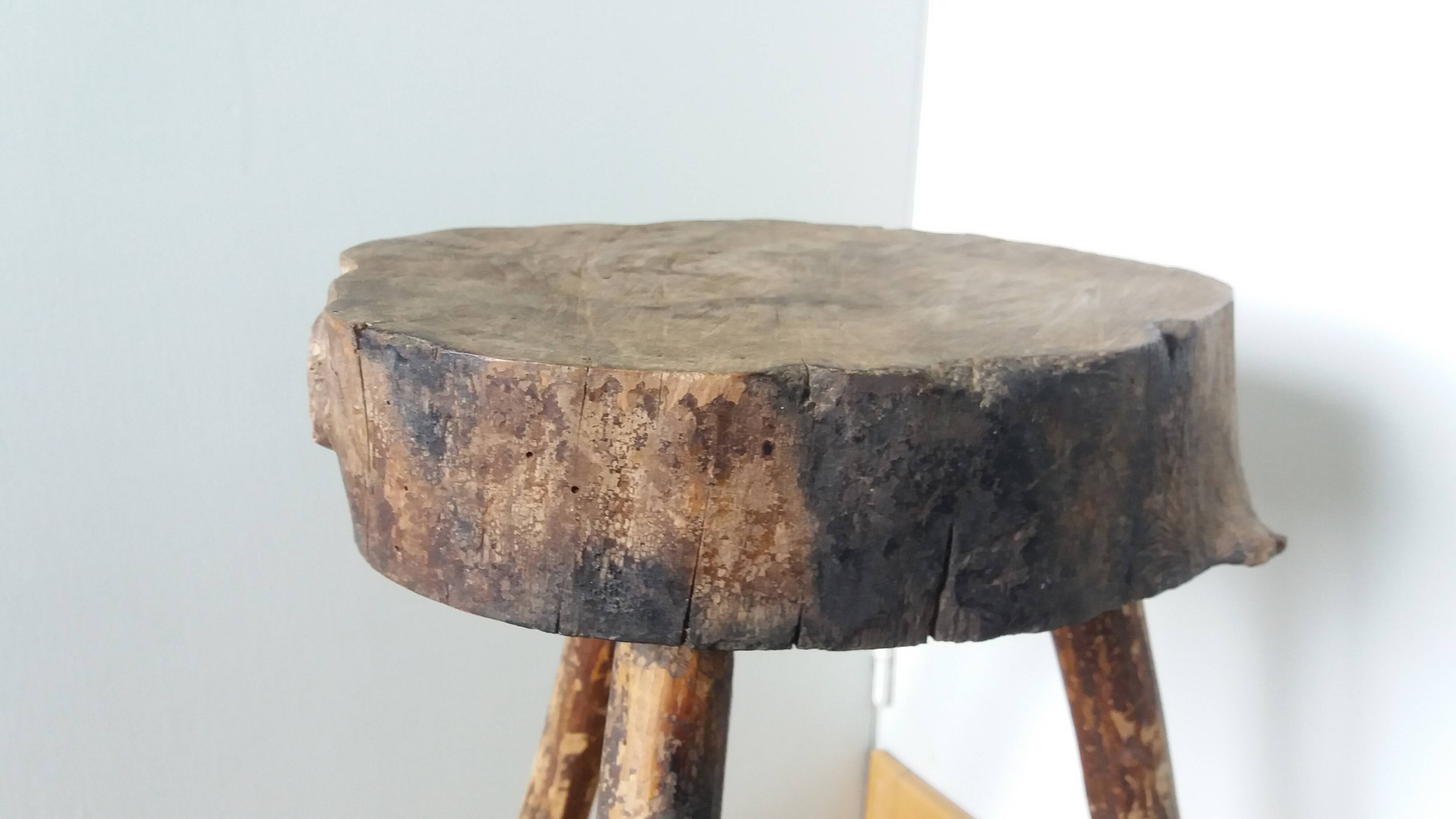 Brutalist tripod farm stool