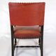 Set Of 2 Antique Armchairs Made In Oak & Red Leather From 1930s