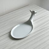Avignon white porcelain dish in the shape of a goat.